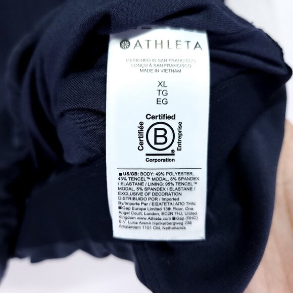 Athleta Hoodie Womens XL Blue Seasoft Bubble Hem Drawstring Pullover Lounge - Picture 7 of 15